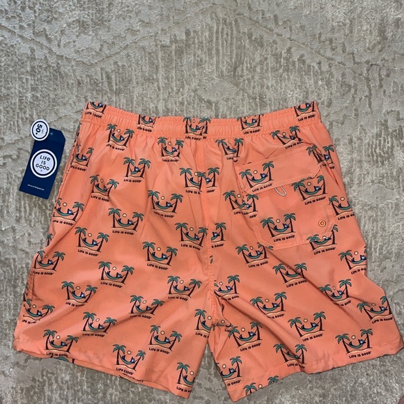 Men’s Life is Good size large drawstring bathing suit trucks NWT - Picture 5 of 9
